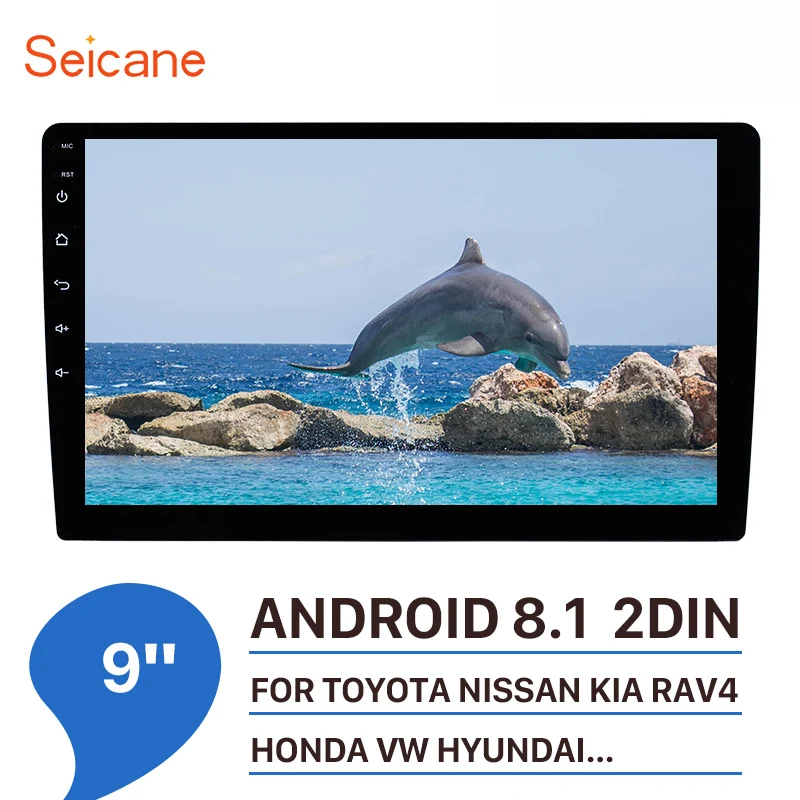 Seicane 9 дюймов HD 1024*600 Android 8,1 Универсальный 2Din gps навигация Bluetooth Автомобильный мультимедийный плеер Поддержка Зеркало Ссылка DVR