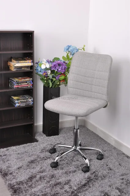 Hertha Silver Office Computer Chair With Fabric Upholstery In Hertha Silver Office Computer Chair With Fabric Upholstery