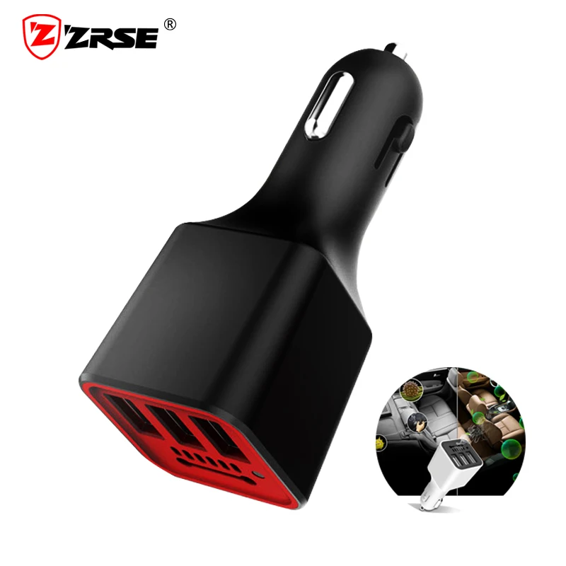 

ZRSE 3 Port USB Car Charger Air Purifier 5V/3.1A Fast Charging Car USB Charger Adapter for iPhone 8 Xiaomi Redmi 4X Huawei Honor