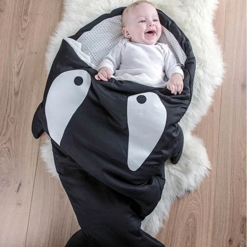 Warm Baby Infant Sleeping Bag Cute Shark Swaddle Blanket Stroller Wrap Soft Sack