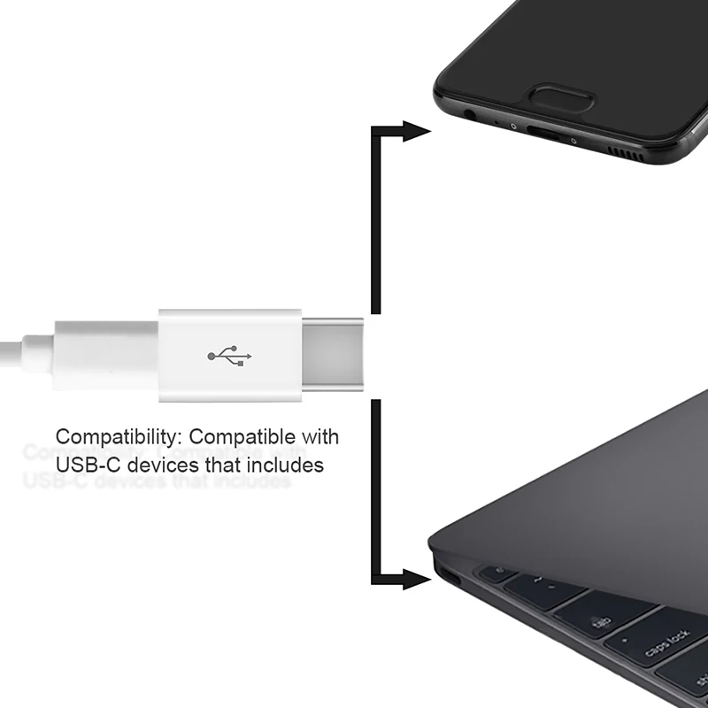 USB адаптер USB C к Micro USB конвертер Кабель type C адаптер USB 3,1 для Macbook samsung s8 huawei p10 p9 OTG адаптер