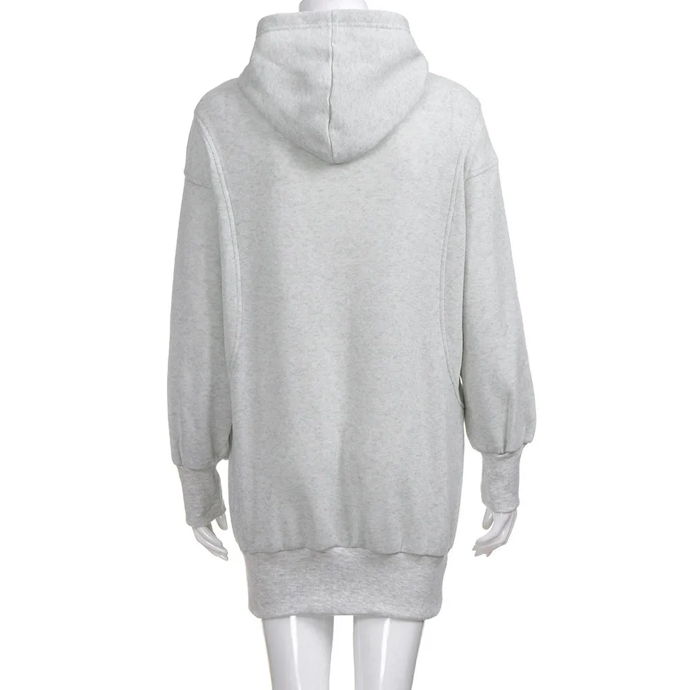 Sweatshirt mini Dress Women Hoodies Ladies Long Sleeve Casual Hooded Pullover Jumper oversized Sweatshirt Casual Clothe sudadera