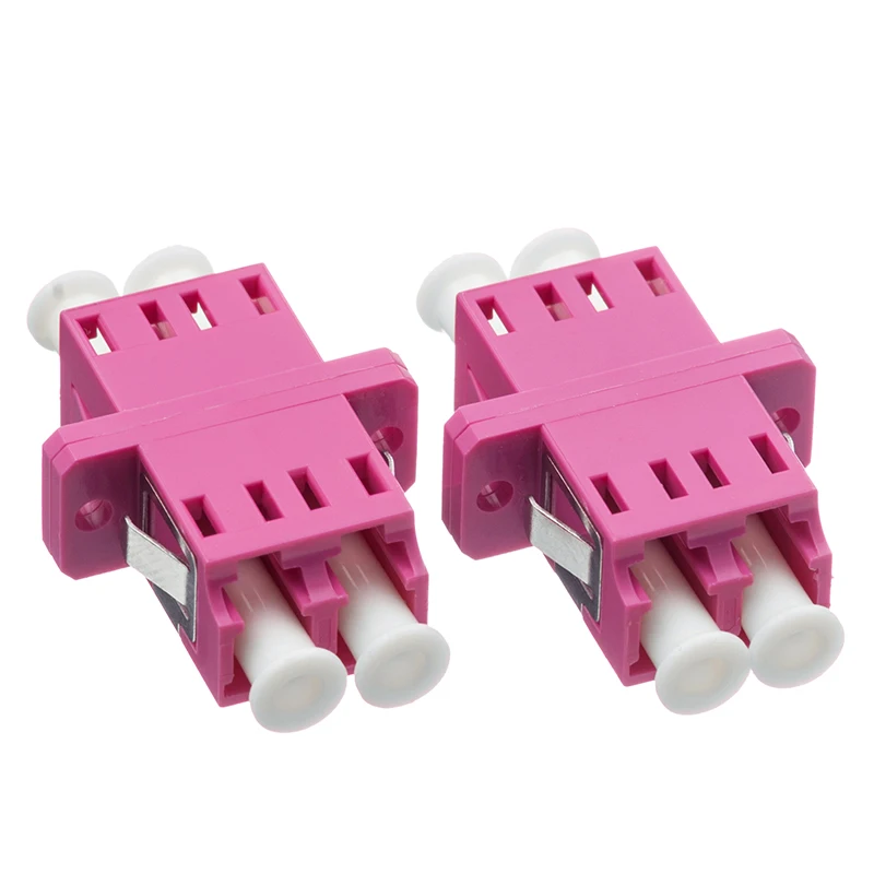 

200Pcs/Lot,MM Duplex LC/UPC OM4 Pink Fiber Optic Coupler,LC-LC MultiMode Duplex Fiber Connector