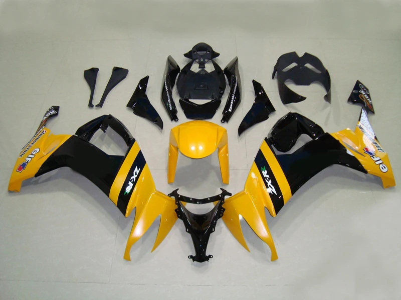

Motorcycle Fairing kit for KAWASAKI Ninja ZX10R 08 09 ZX 10R 2008 2009 zx10r ABS Yellow gloss black Fairings set+gifts KP04