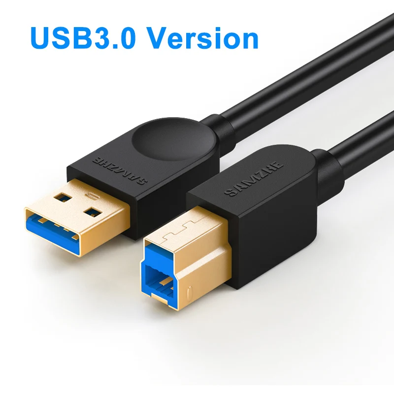 SAMZHE USB кабель USB для принтера 3,0 кабель для печати типа A папа-B папа для Canon Epson hp принтер к компьютеру 0,5 м 1 м 1,5 м 2 м 3 м - Цвет: usb 3.0