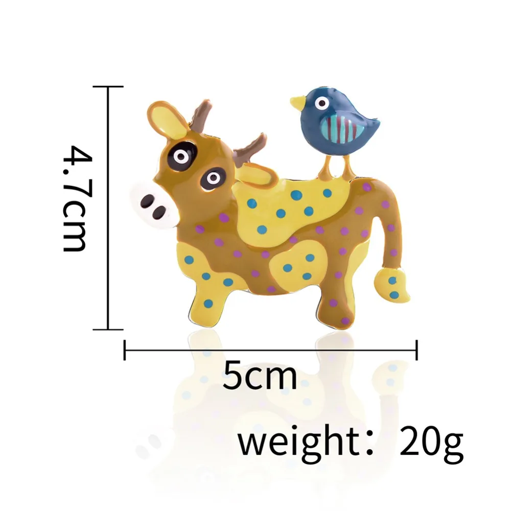 Модные броши в виде мультяшной коровы для мальчиков и девочек, эмалированная брошь на булавке, значок, одежда, ювелирное изделие, подарок для девочек и мальчиков, детские подарки, ювелирные изделия