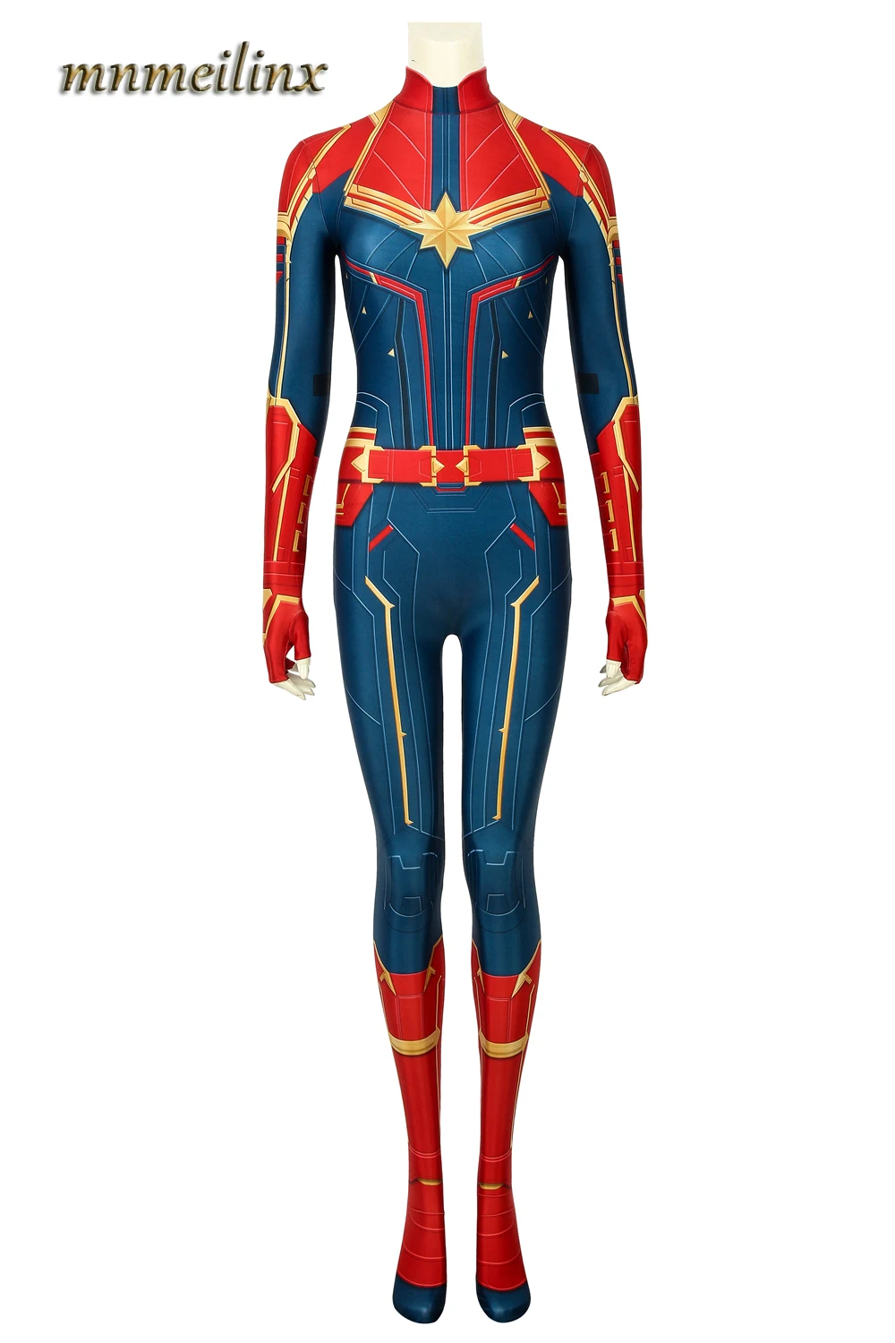 

New Captain Marvel Film Costume Jumpsuit Carol Danvers Cosplay Costume Mask Halloween Bodysuit Fancy Outfit