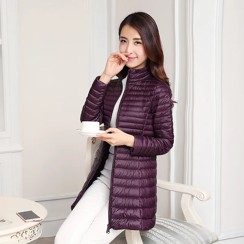 JOGTUME Duck Down Warm Jacket 2017 Autumn Winter Women Slim Jackets Long Style Ladies Fashion Lightweight Cost Plus Size 3XL 4XL Coats