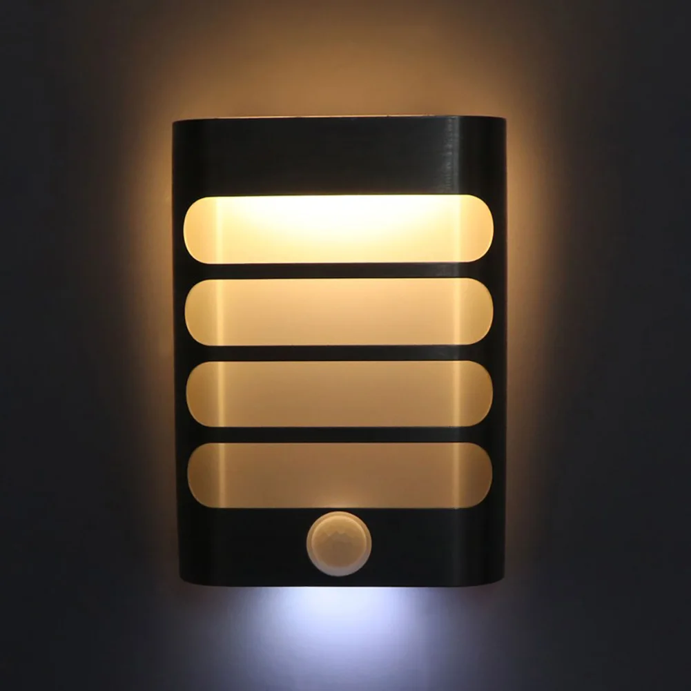 PIR Infrared Motion Sensor Night Light USB Rechargeable Wall Lamp For Staircase Pathway