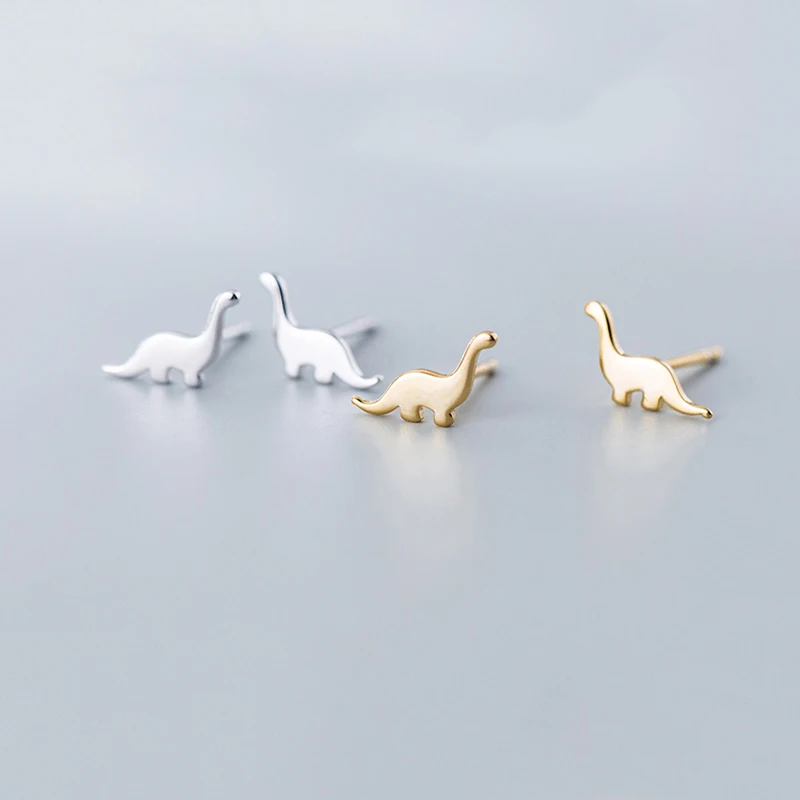

Pure 925 Sterling Silver Animal Dinosaur Design Stud Earrings For Women Girls Children Baby Kids Mini Minimalist Jewelry Brincos