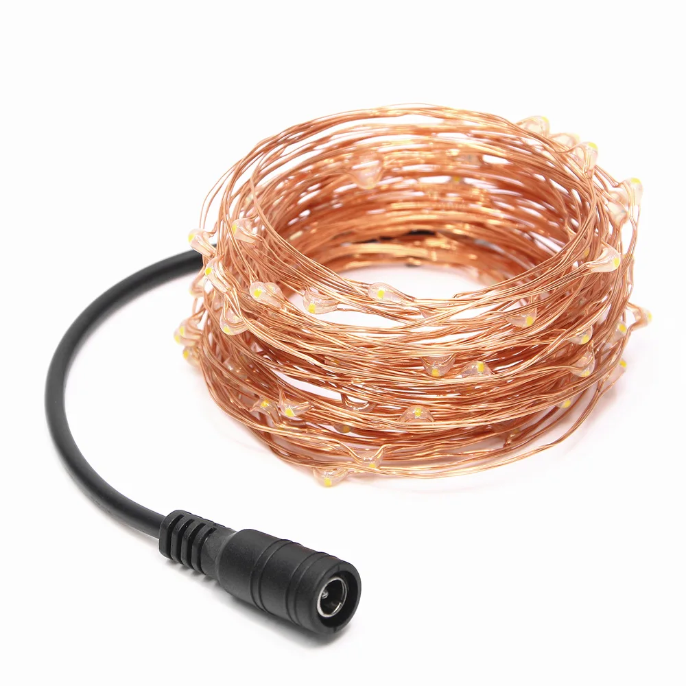 DC12V Светодиодный светильник 100 м 80 60 50 40 30 20 10 5 медный провод сказочное