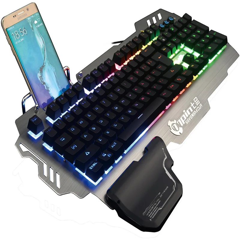 Goede PK900 Mechanische Gaming Toetsenbord USB Wired LED RGB Backlit Aluminium Keyboard voor Overwatch Desktop Laptop Teclado Gamer PC