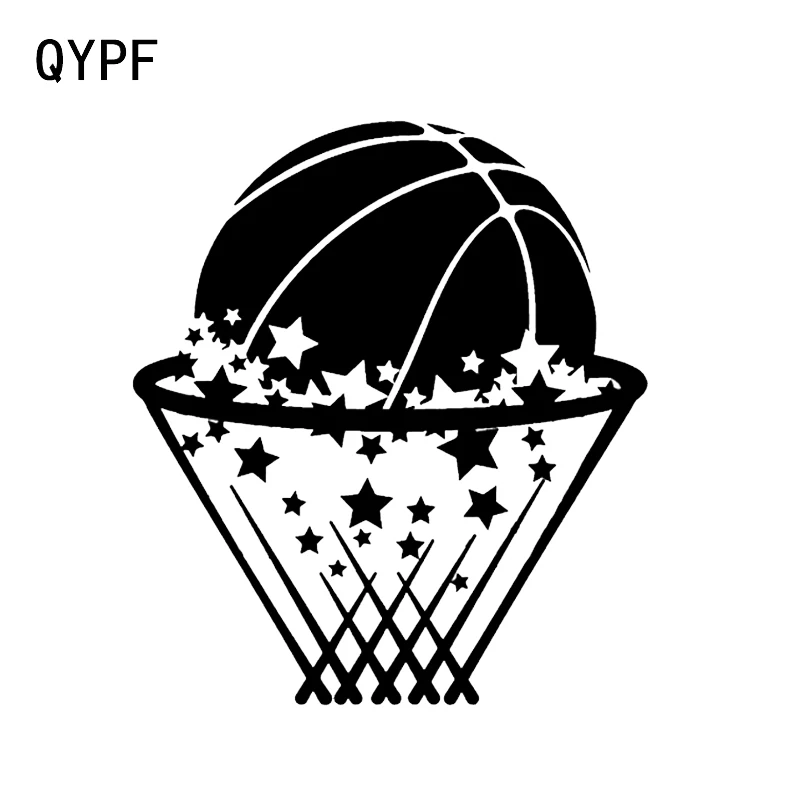 

QYPF 12.8*14.5CM Lovely Cartoon Basketball Throw Ball Sport Car Sticker Silhouette Vinyl Accessories C16-0450