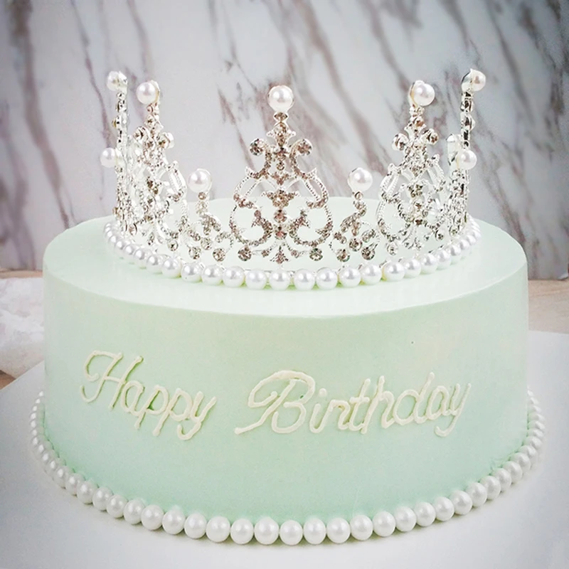 Decoration De Gateau Avec Couronne De Perles Et Diamants En Cristal Outils De Decoration Pour Mariage Bapteme Anniversaire Fournitures Aliexpress