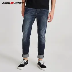 JackJones Для мужчин; зимнее, зауженное повседневные джинсы стрейч байкер Брюки Модные Классические мужские джинсы из денима узкие мужские