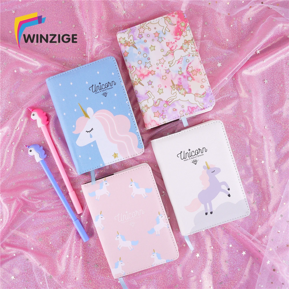 Korea A6 Hand Book Cute Custom-made Unicorn Cloth Surface Notebook Colorful Agenda Month Week Schedule Bullet Journal Chancery | Канцтовары