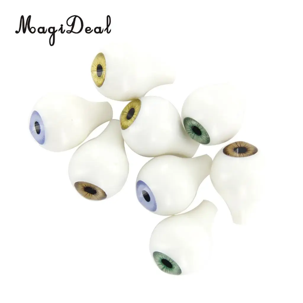 8Pcs/Pack Round Acrylic Doll Eyes Eyeballs for Dolls Plush Animal Toys Halloween Props DIY Craft Accs 16mm