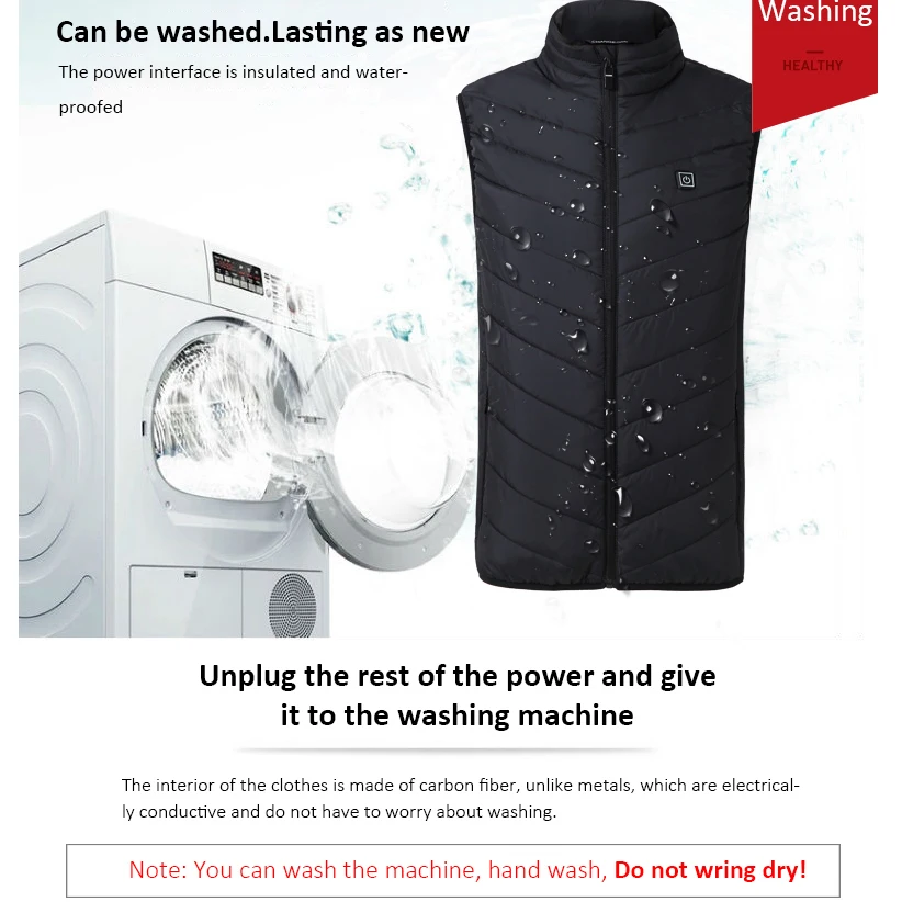  New Technology USB Electric Heated Vest Men&Women Heating Waistcoat Thermal Warm Clothing Feather H