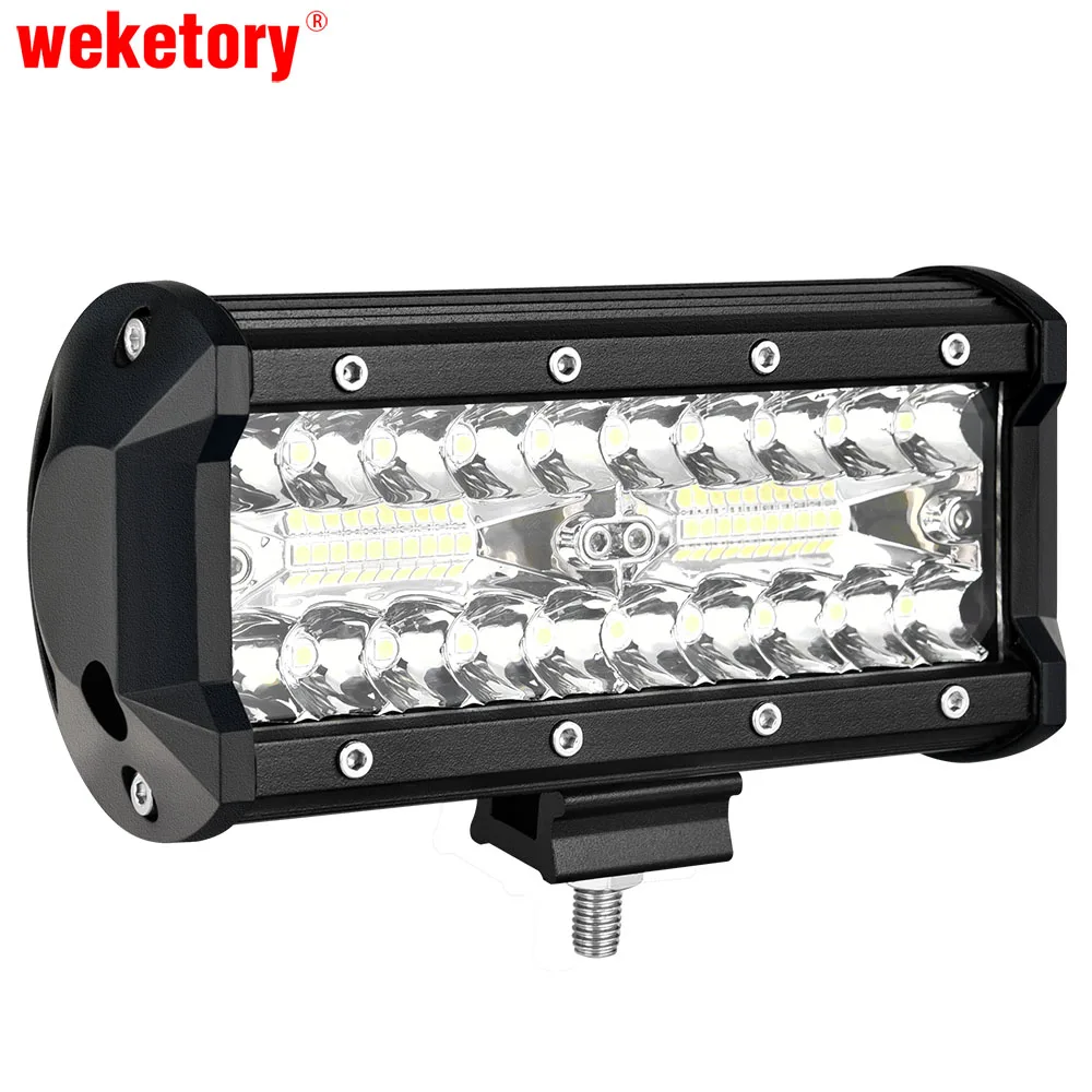 

weketory 6.5 inch LED Bar Rated 120W Actual 25W LED Work Bar Light for Tractor Boat OffRoad 4WD 4x4 Truck SUV ATV Driving 12V