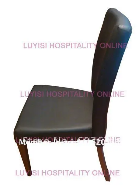 أسود الفينيل الخشب لون الإطار المعدني منجد الطعام كرسي LUYISI970-45