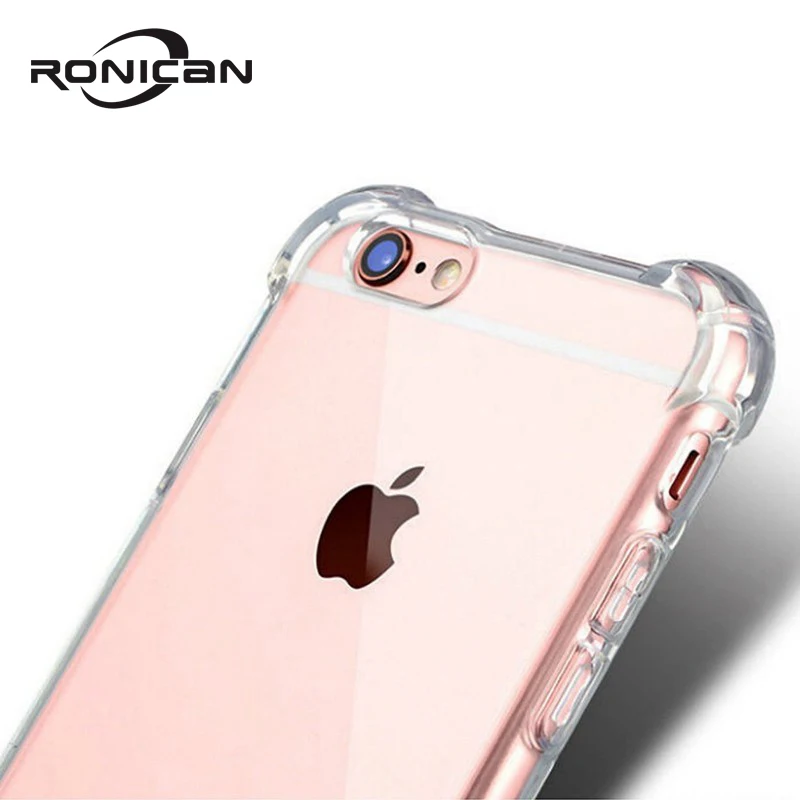 

Portefeuille Case Cover For iPhone 6 6s iPhone 7 Plus 5 5S SE 8 Transparent Protective Shell Shockproof Soft TPU Silicone Coque