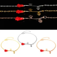 Розы браслеты для женщин модные украшения браслет Красавица и Чудовище Окончательный цветочный напульсники