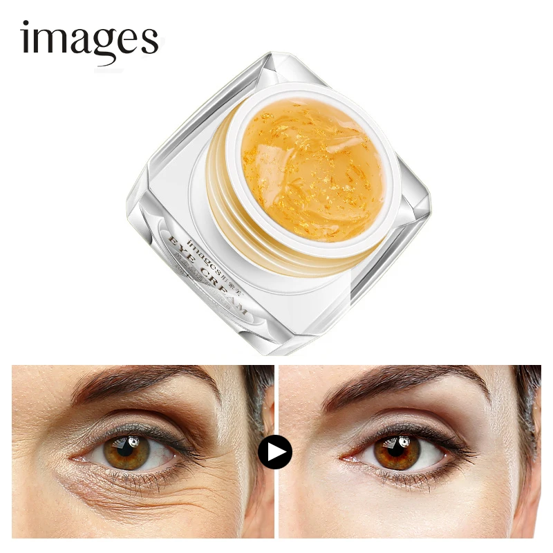 IMAGES Golden eye cream Anti-Puffiness Remove Wrinkles Dark Circle Hyaluronic Acid Eye Patches Skin Care Moisturizing