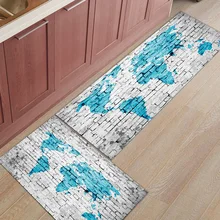 Белая кирпичная стена карта мира синий 2 шт коврик аксессуары для ванной комнаты Набор грязи мусор Траппер сапог скребок для обуви Нескользящая подложка