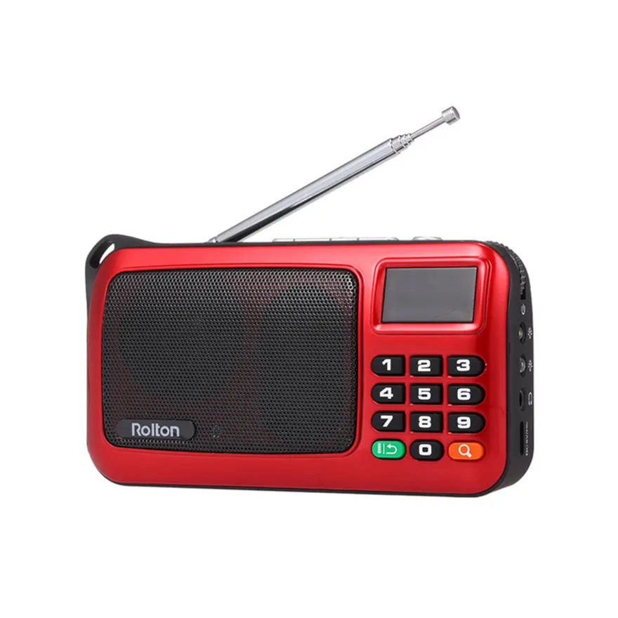 Мини FM радио динамик музыкальный плеер Поддержка TF карты FM радио приемник светодиодный дисплей с разъемом 3,5 мм FM радио приемник аудио MP3 - Цвет: Red