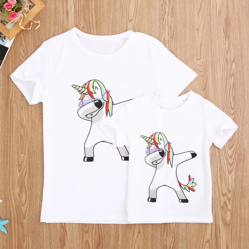 

Family t shirt Mother and Daughter matching Clothes Womens girls Casual Summer Tops Blouse Short Sleeve funny harajuku tee shirt