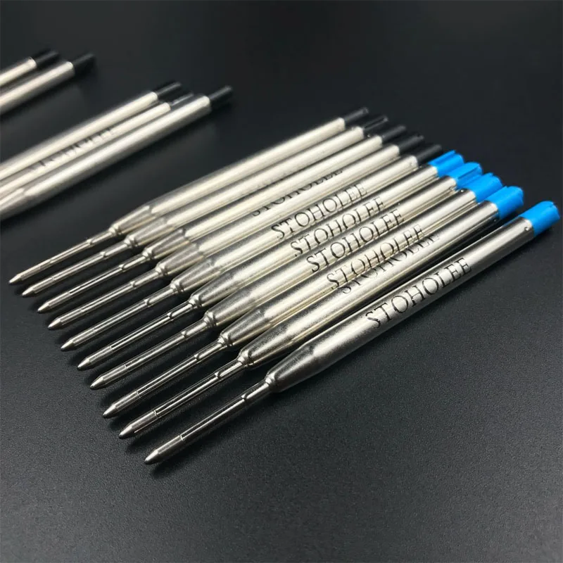 

STOHOLEE Brand 10 Pcs/lot Black Blue Pen Refill Good Quality for Ballpoint Pen Refill Stationery Gift School Office Suppliers
