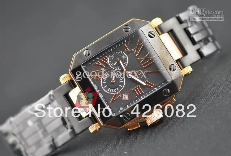 BRAND NEW MENS SWISS QUARTZ CHRONOGRAPH WATCH MEN BROWN BLACK COLLECTION DIVE ROSE GOLD WATCHES | Наручные часы