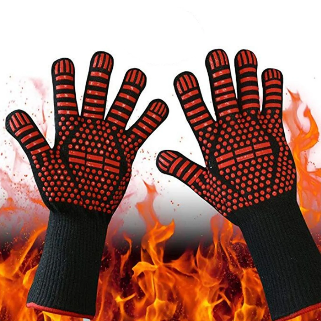 

Thick Silicone Cooking Baking Barbecue Oven Gloves Heat Resistant BBQ Grill Mittens Dish Washing Pruning Gloves Kitchen