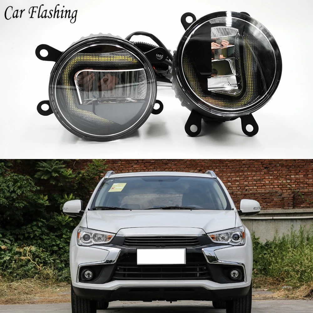

3-IN-1 Functions Auto LED DRL Daytime Running Light Car Projector Fog Lamp with yellow signal For Mitsubishi ASX 2011-2018