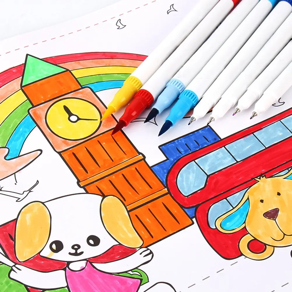 100 цветных кисточек с кончиком Fineliner двойные концевые маркерные ручки чернила на