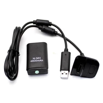 

4800mAh Rechargeable Battery Pack Case for XBOX 360 Controller Charger Cable NEW