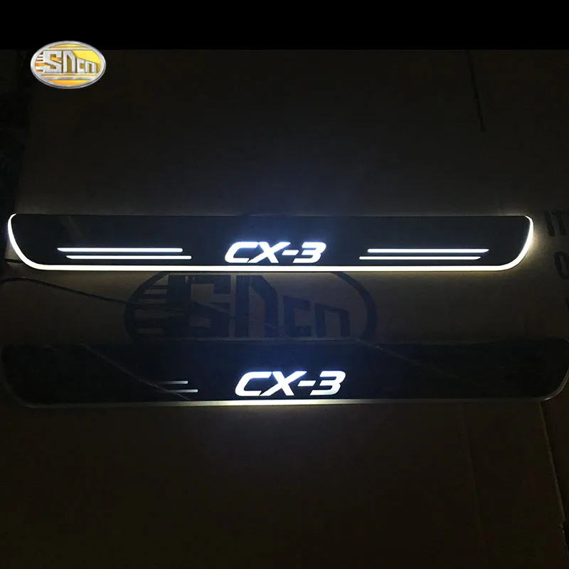 SNCN LED moving light scuff pedal for Mazda CX 3 CX3 car acrylic led