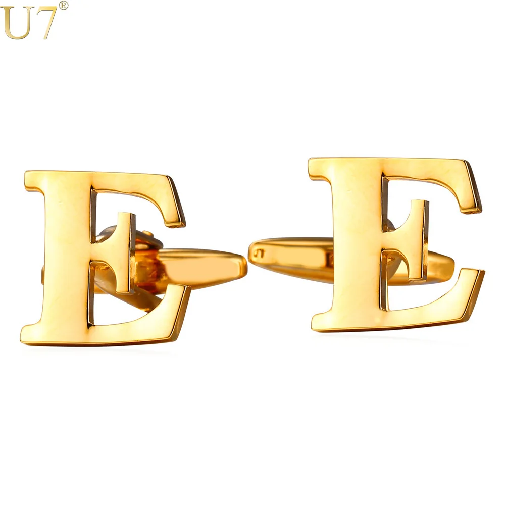 U7 Manner Manschettenknopfe Trendy Name Schmuck Anfangsbuchstaben E Charme Alphabet Manschettenknopf Links Gold Silber Farbe C205 Mens Cufflinks Cuff Buttonscufflinks Cufflinks Aliexpress