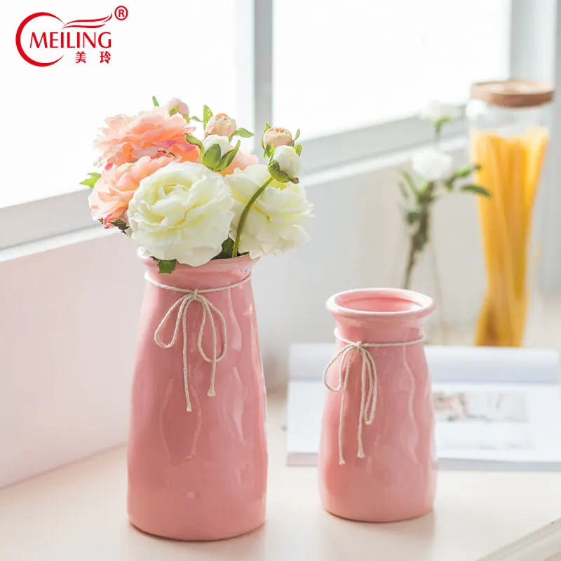 

Pastoral Decorative Vase Fillers Ceramic For Flowers Living Room Accessories Dining Table Ornaments Creative Porcelain Rope Pots