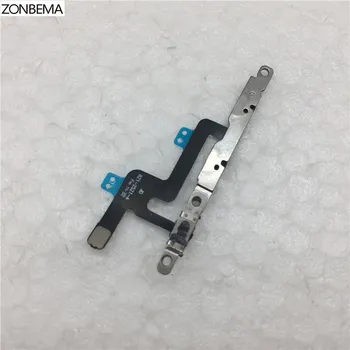 

ZONBEMA 100pcs/lot Volume Control Button Mute Lock Switch Ribbon Cable Flex Connector with Metal Bracket for iPhone 6 6G 4.7"
