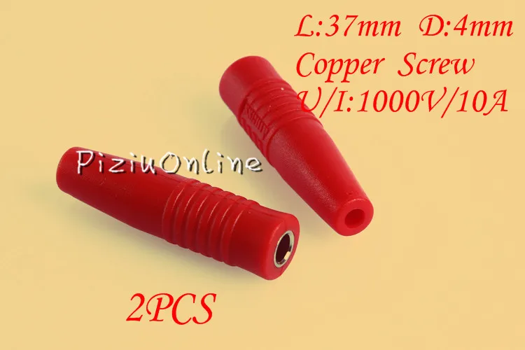 2PCS YT210 High quality  Red  4 mm banana plug copper  banana jack Free Shipping  1000V/10A