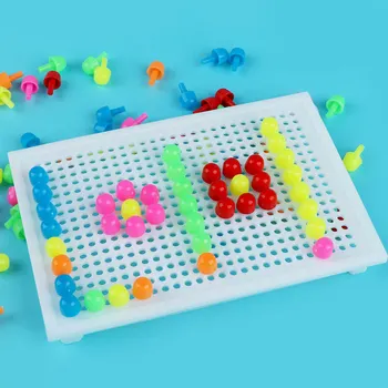 

Funny Multi-color Mushroom Pin Puzzle Toy Creative Assembly Hand Eye Coordination Puzzle Education Toy Kid Children Gift