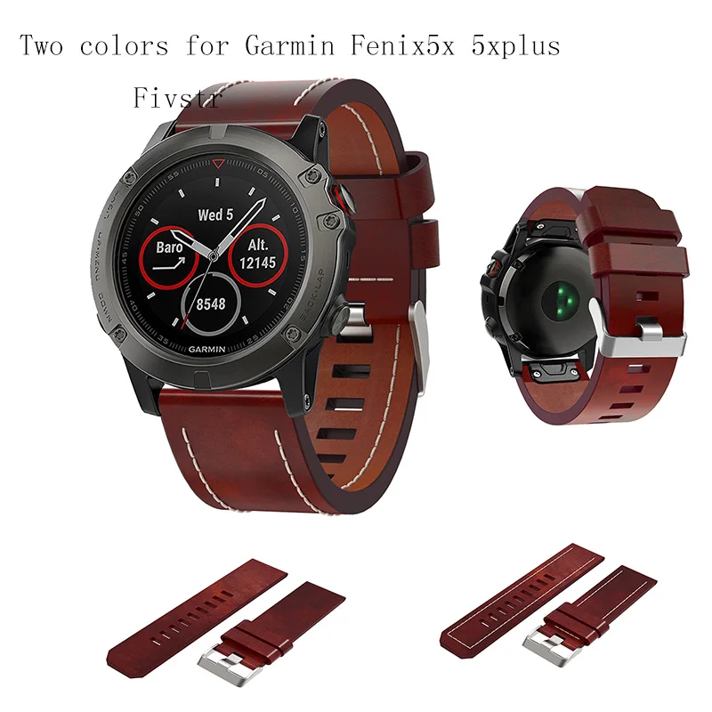 26 мм Easy Fit Quick Release кожаный ремешок на запястье для наручных gps-часов Garmin Fenix 5X 5XPLUS Fenix 3 3HR gps ремешок на запястье