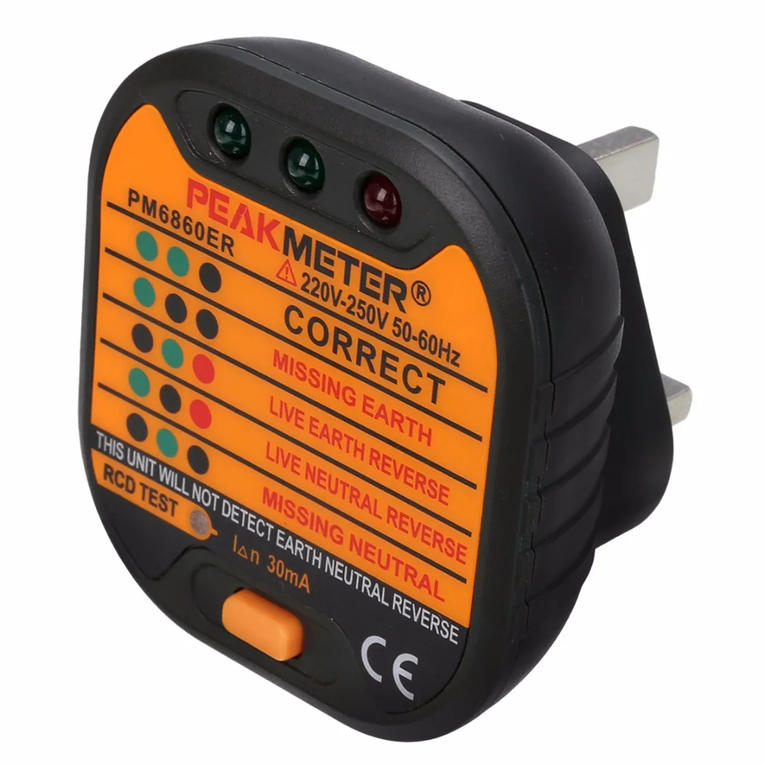 1pc UK Plug 230V Socket Outlet Tester PM6860BG Automatic Electric