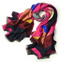 Hot 2016 Red Echarpe Plaid Cashmere Scarf Tartan Wraps Winter Scarf Women Shawls And Scarves 190
