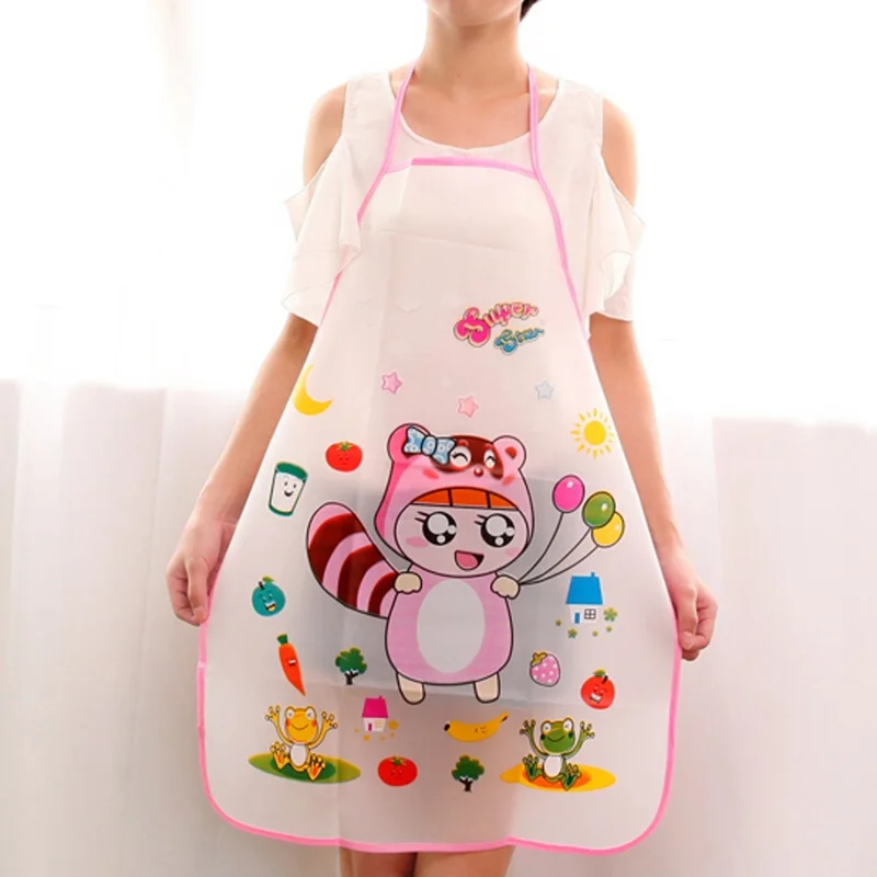 

Lovely Cartoon Apron Sleeveless Waterproof Waist Bib Creative Women Apron BBQ Household Anti-oil Aprons Kitchen Cooking