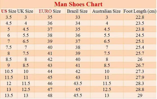 Shoe Conversion Chart Foot Women's Shoe Size Equal To Men's