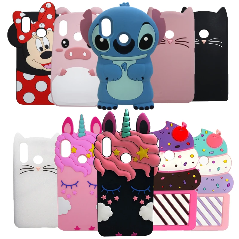 

3D Cute Minnie Cat Cupcake unicorn Cartoon Case For Huawei Honor 10 Lite HRY-AL00 LX1 LX2 Silicone Case 6.21"phone bags Coque