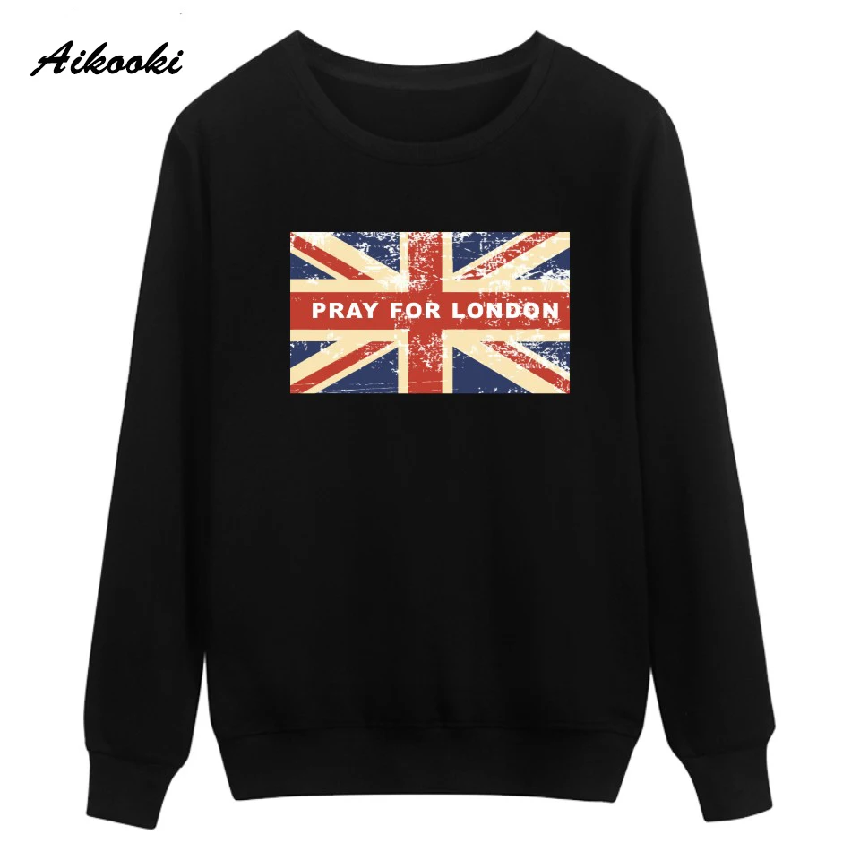Aikooki Pray for london толстовка с капюшоном для мужчин и женщин черный хлопок хип-хоп