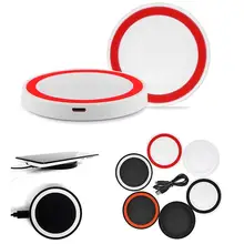 Универсальный Qi Беспроводной Зарядное устройство Pad 1500mA 9 мм Толщина круглый подставка для быстрой зарядки с покрытием для samsung Galaxy Note 5/S6/S6 Edge/S7